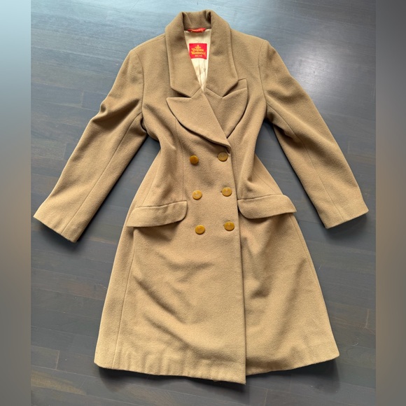 Vivienne Westwood tan beige pea coat red label size 42 - Picture 14 of 14